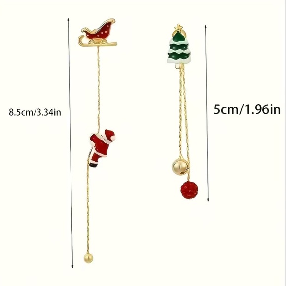 Santa and Christmas Dangle Earrings - Picture 6 of 6